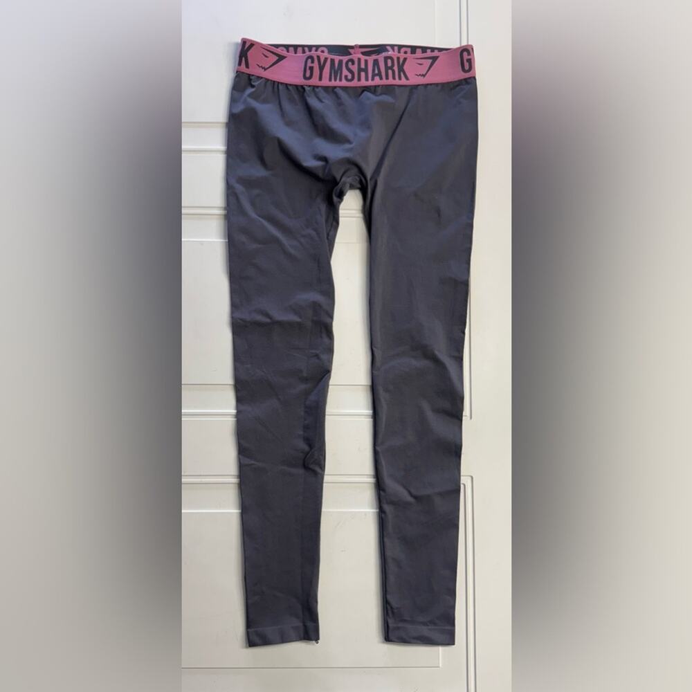 Gymshark Womens Sz Medium Gray Pink Seamless Leggings Compression Athletic